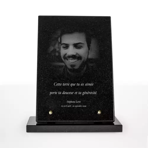 Plaque funéraire granit