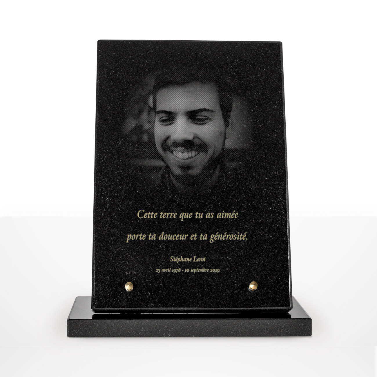 Plaque funéraire granit