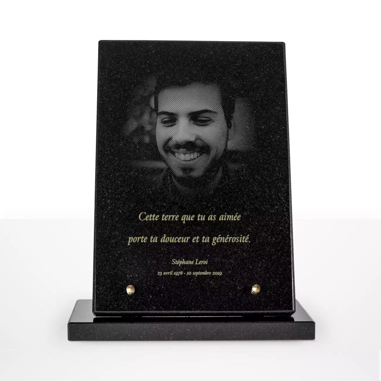 Plaque funéraire granit