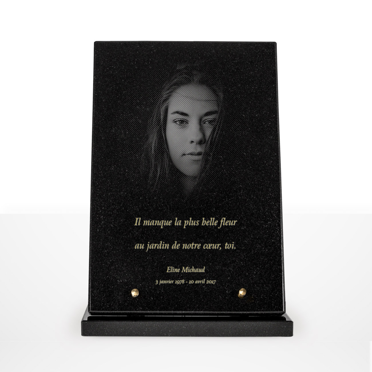 Plaque funéraire granit