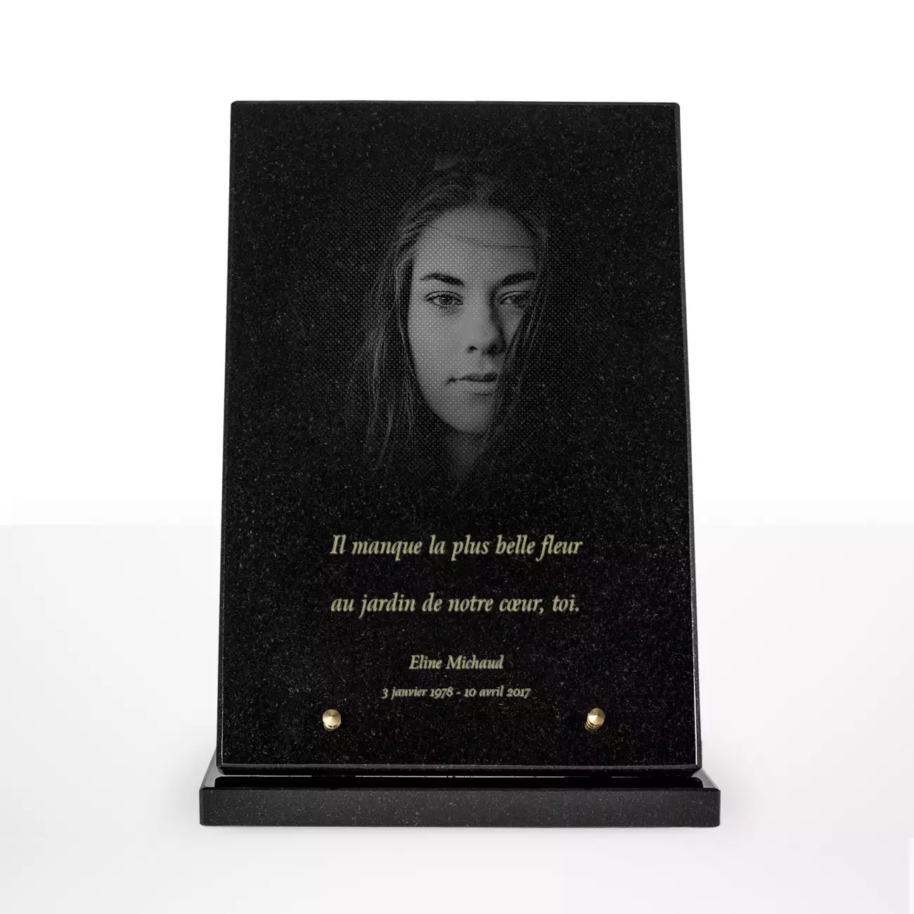 Plaque funéraire granit