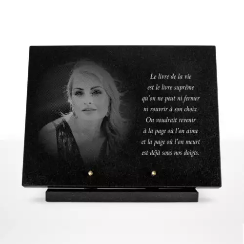 Plaque funéraire granit