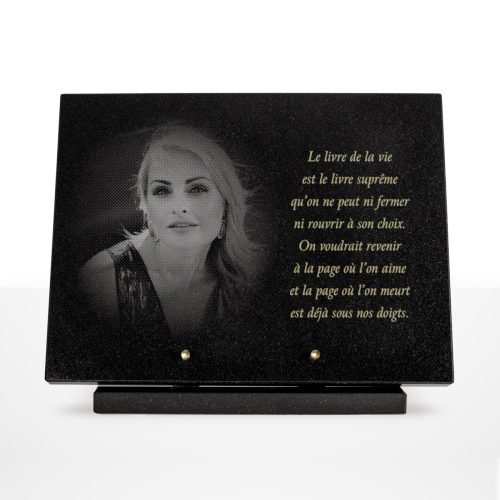 Plaque funéraire granit