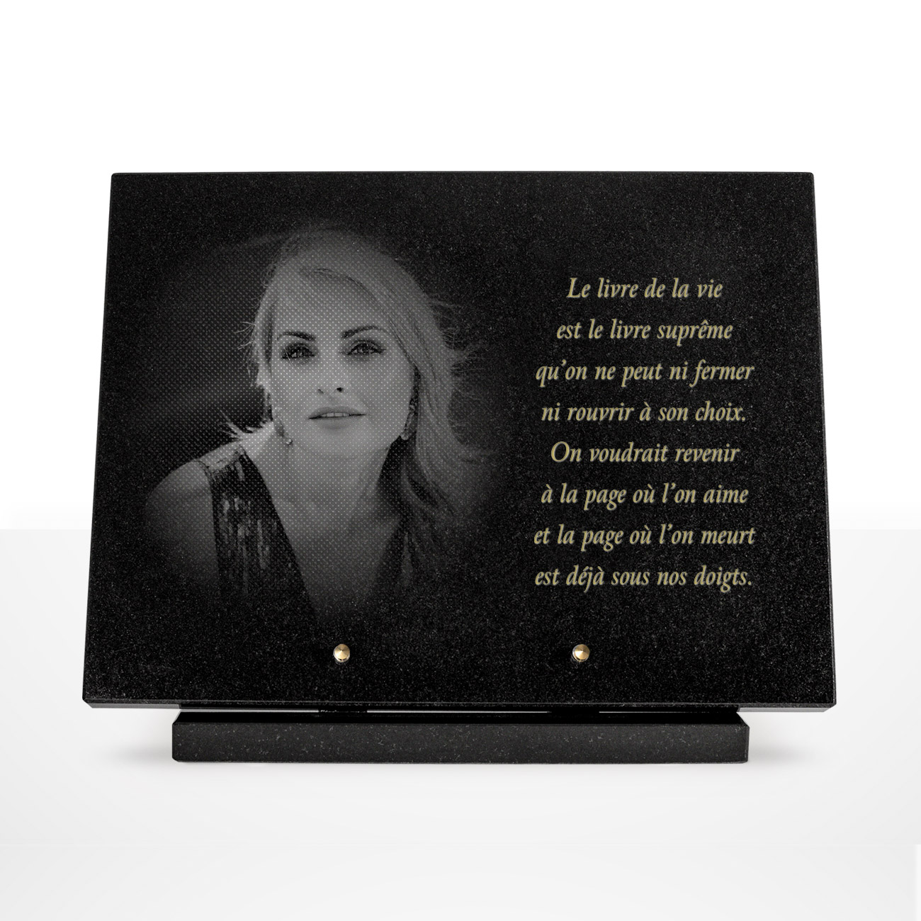 Plaque funéraire granit