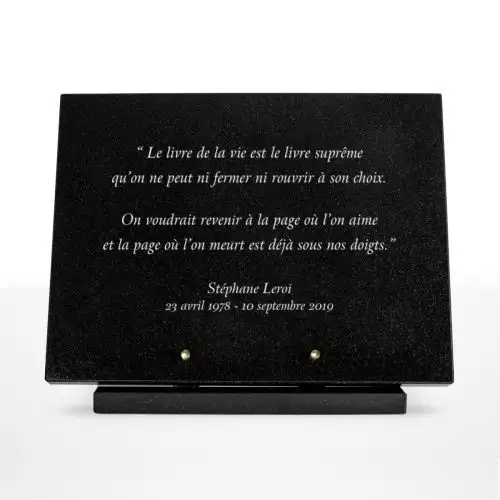 Plaque funéraire granit