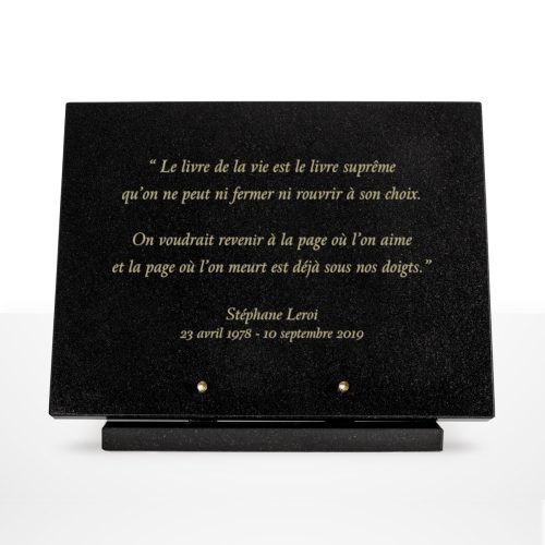 Plaque funéraire granit