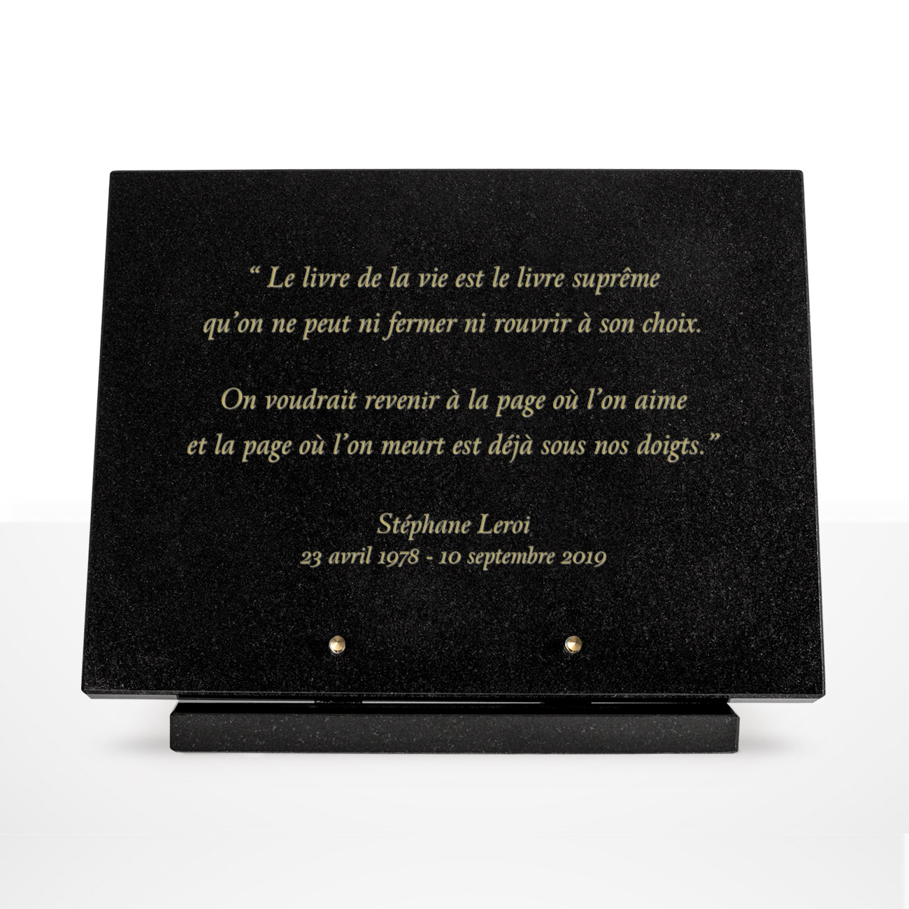 Plaque funéraire granit