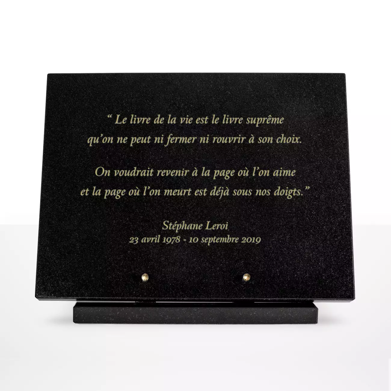 Plaque funéraire granit
