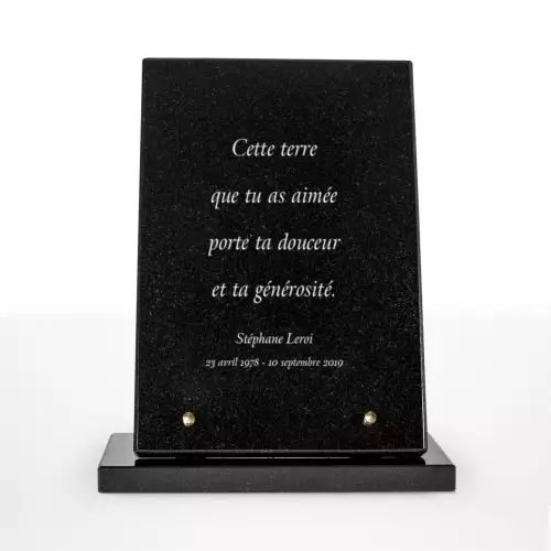 Plaque funéraire granit