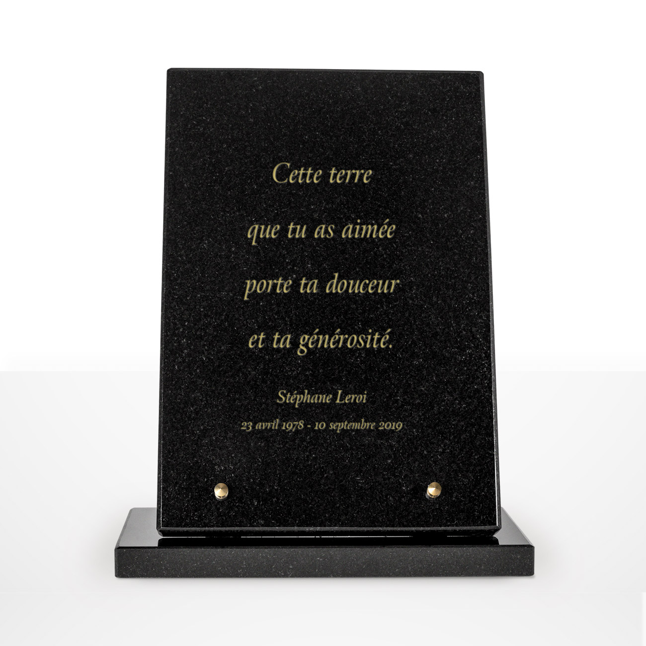 Plaque funéraire granit