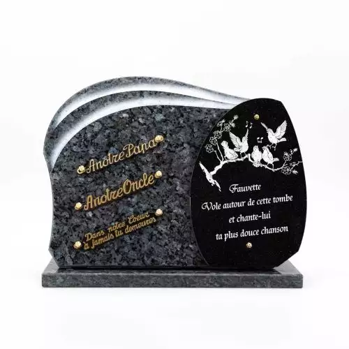 Plaque funéraire granit