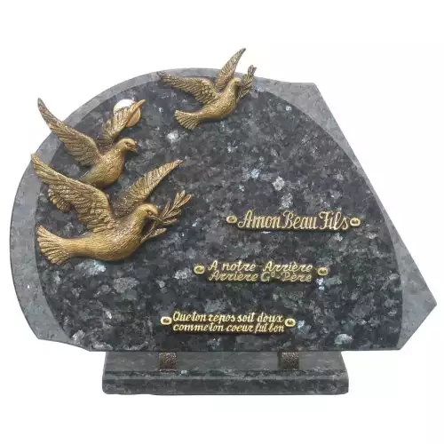 Plaque funéraire granit
