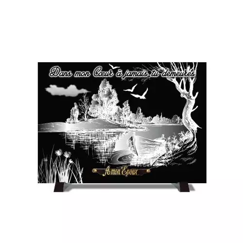 Plaque funéraire granit