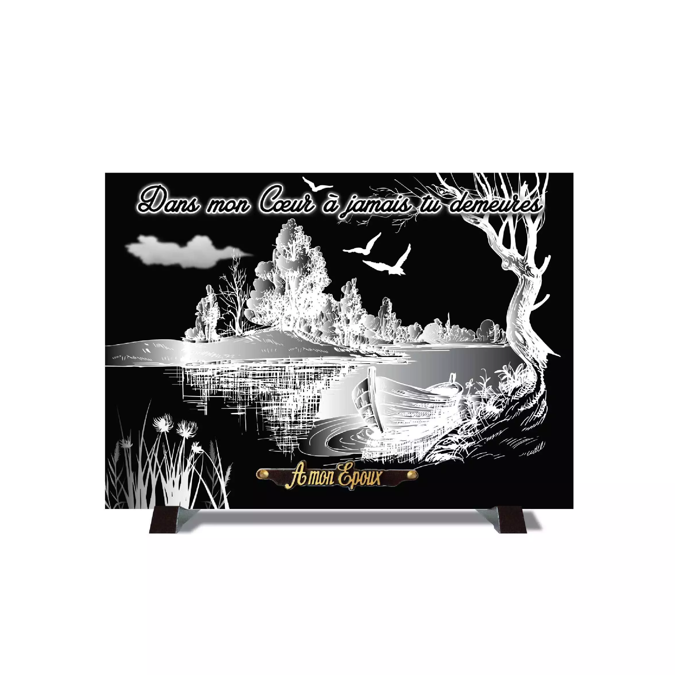 Plaque funéraire granit