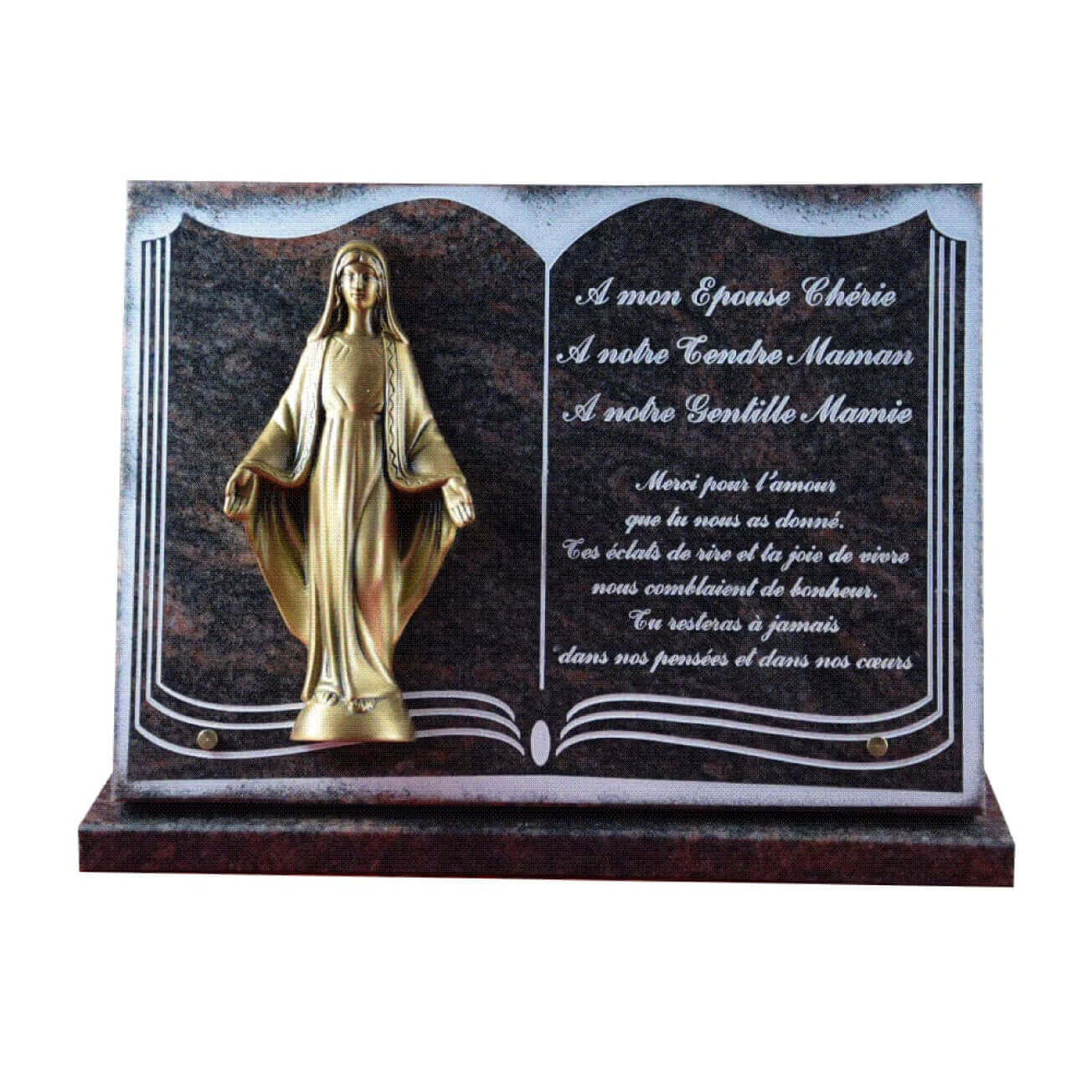 Plaque funéraire granit