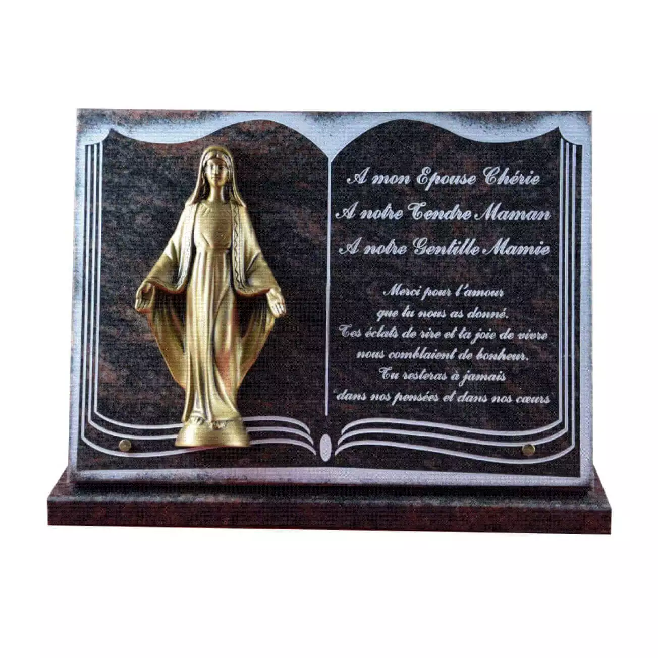 Plaque funéraire granit