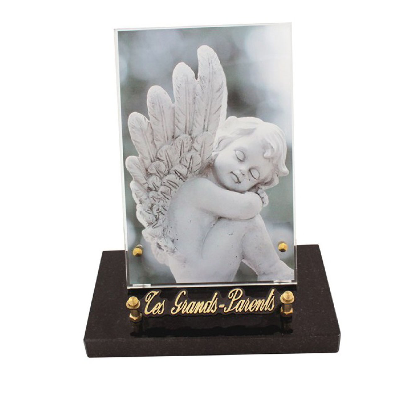 Plaque funéraire galbée