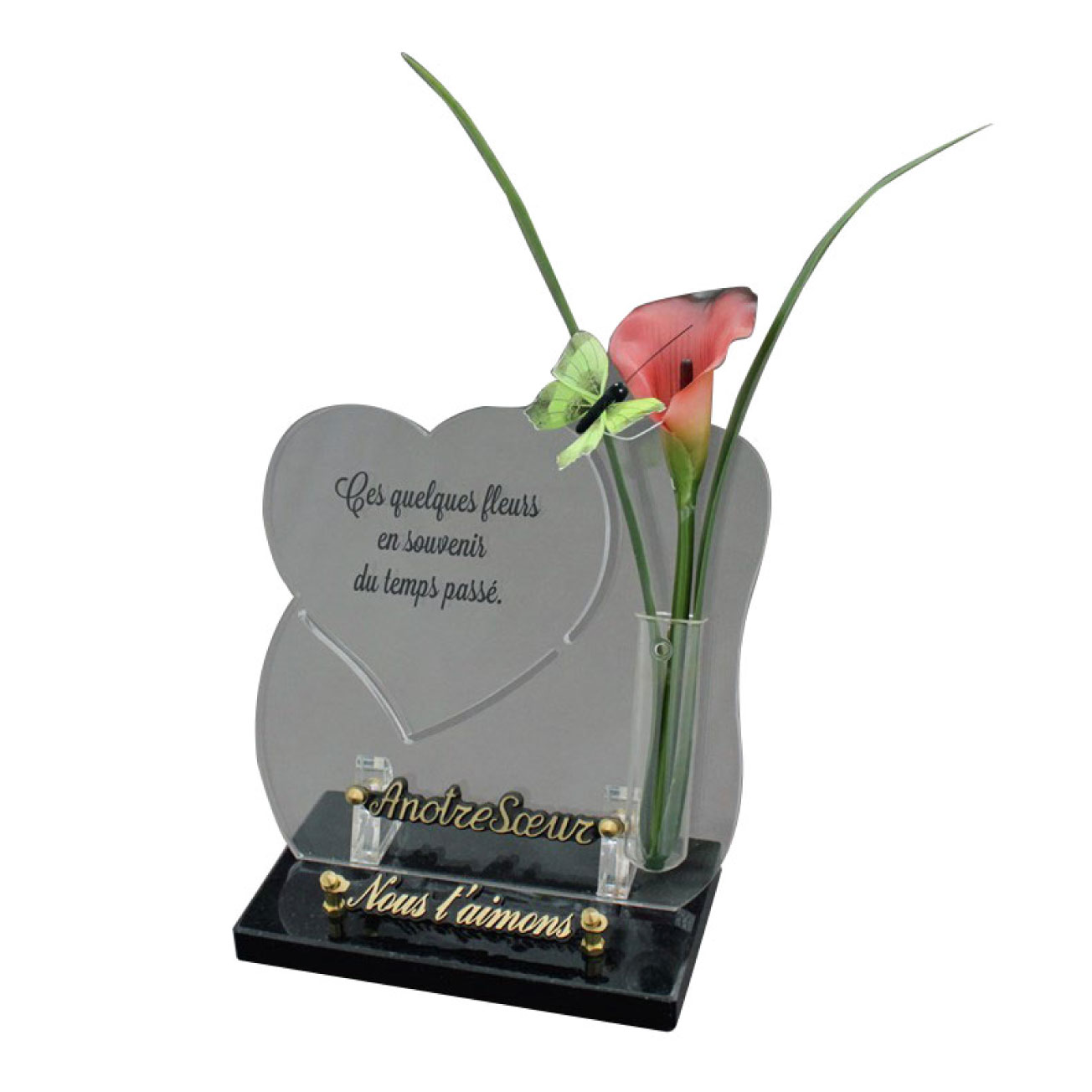 Plaque funéraire galbée