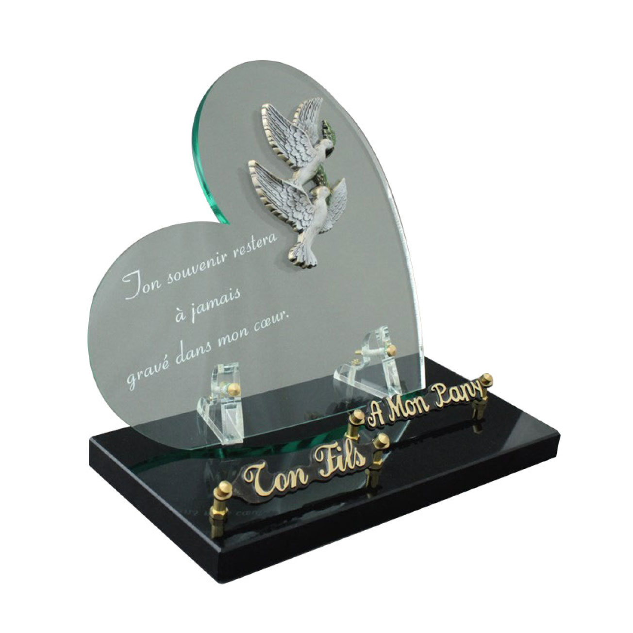 Plaque funéraire galbée