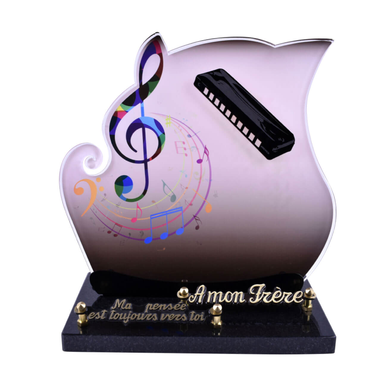 Plaque funéraire galbée