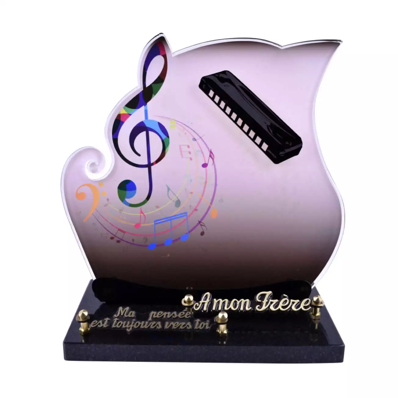 Plaque funéraire galbée