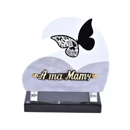 Plaque funéraire galbée