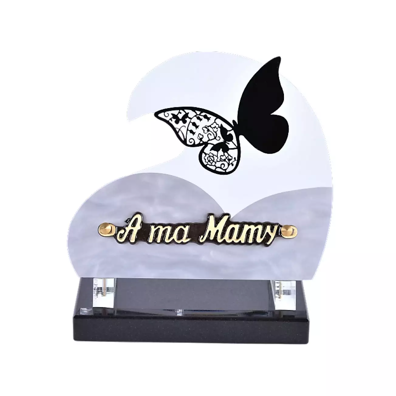Plaque funéraire galbée