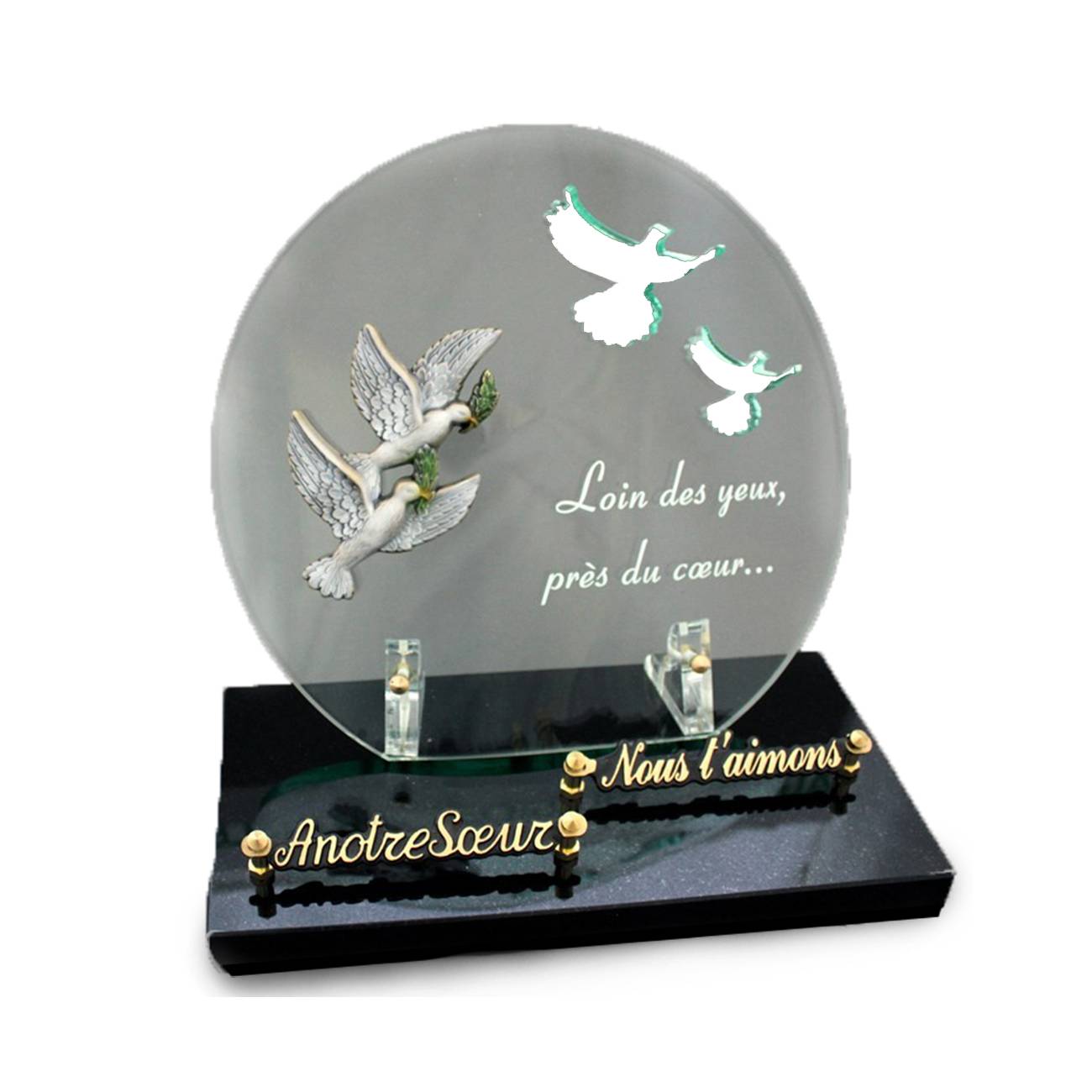 Plaque funéraire galbée