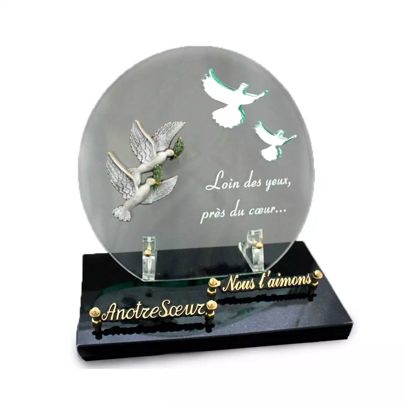 Plaque funéraire galbée