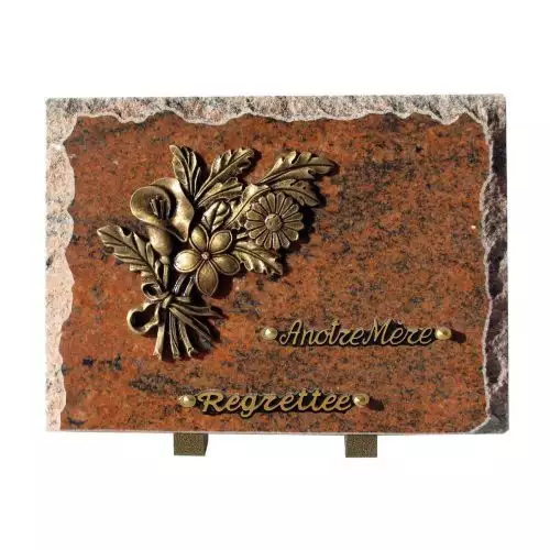 petite plaque funéraire, plaque funeraire fleur, plaque express funeraire
