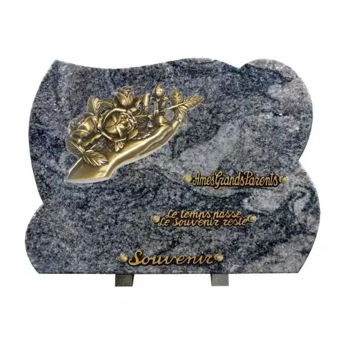 deuil fleuri plaques funeraires, plaque funéraire avec fleurs, plaque funeraire fleur