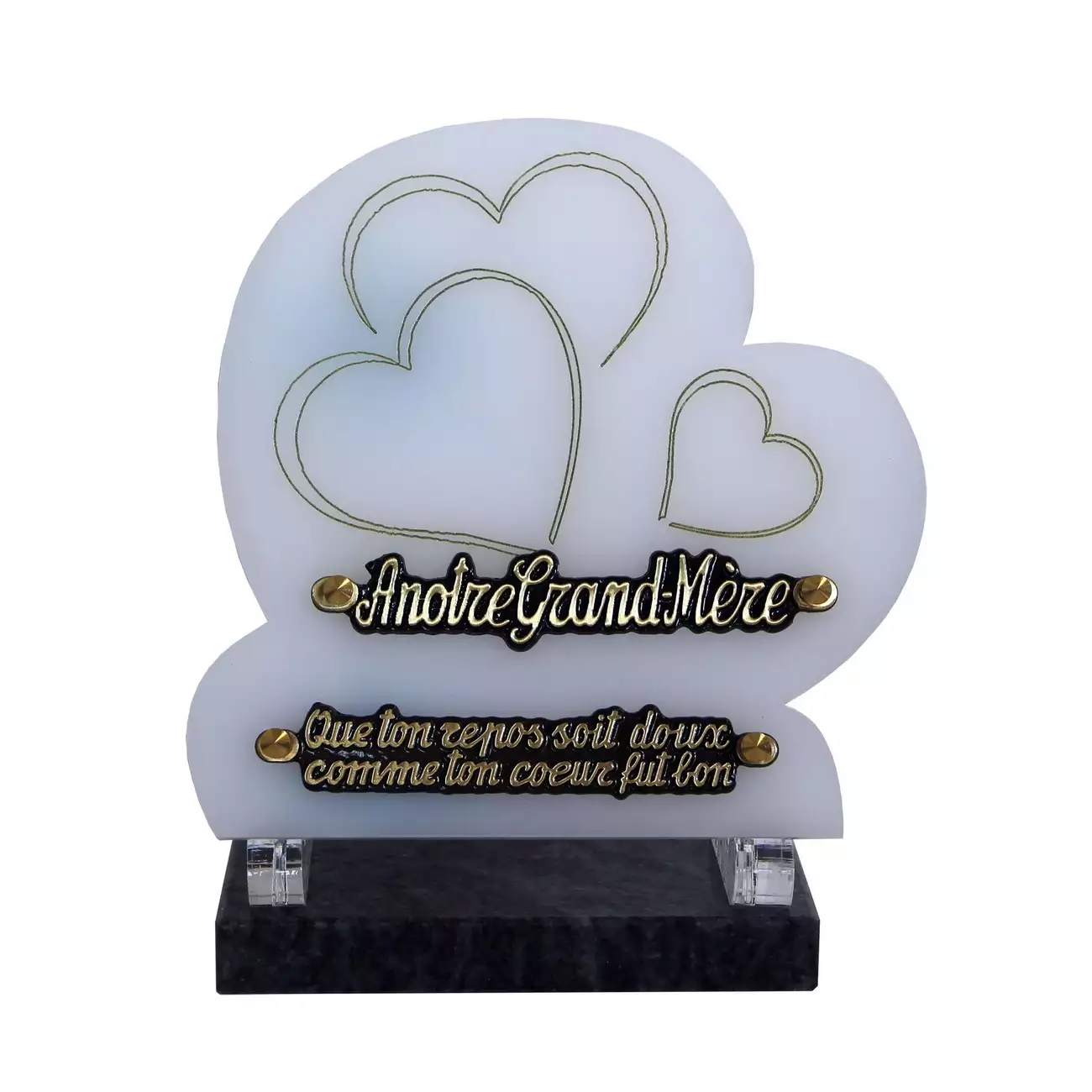 plaque funéraire coeur personnalisée, plaque funeraire coeur en verre, plaque funeraire coeur plexiglas