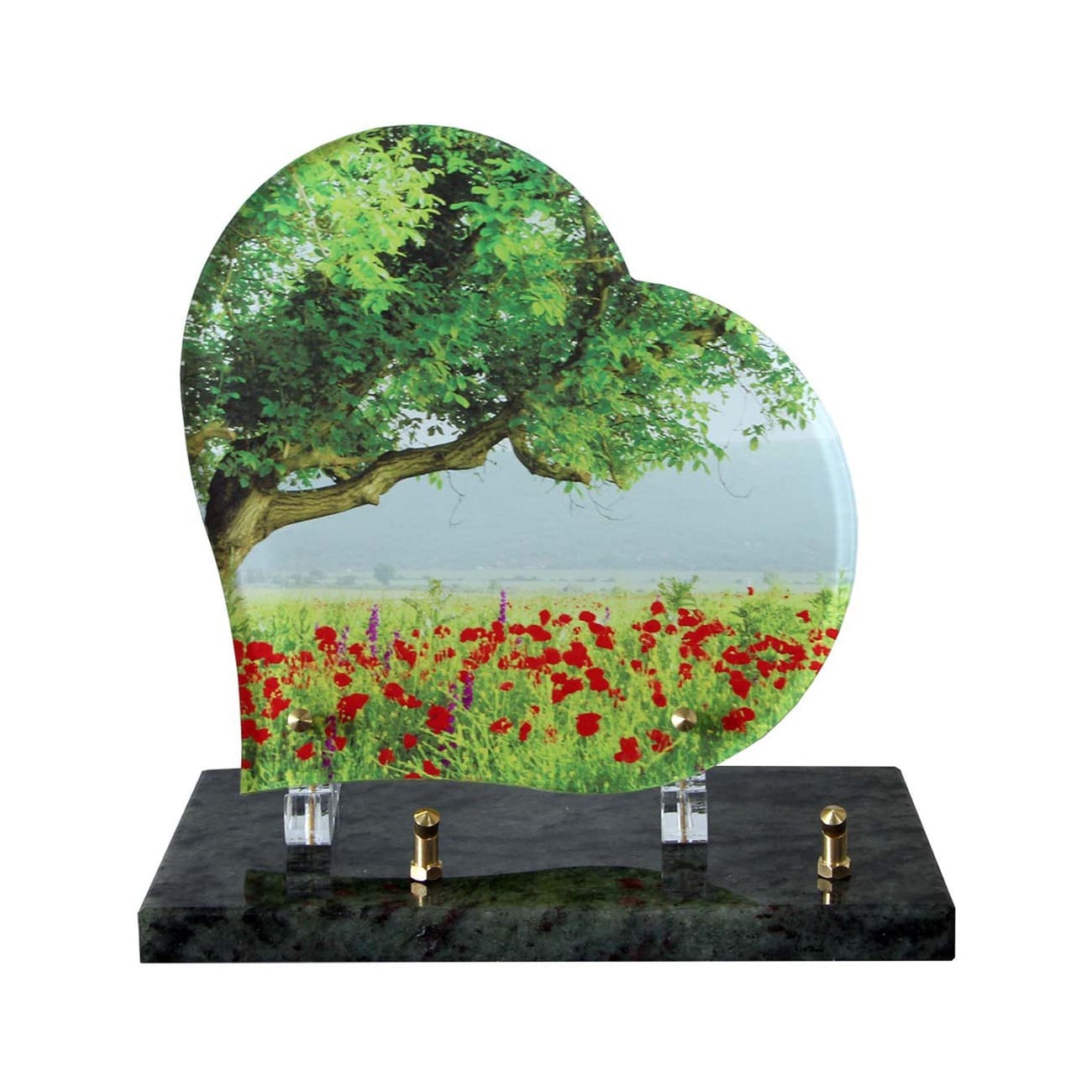 plaque tombale coeur, plaque funéraire plexi coeur, plaque coeur funeraire