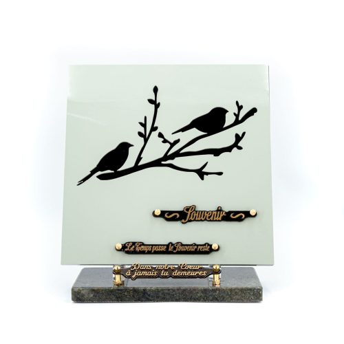 plaque cimetière vert pastel