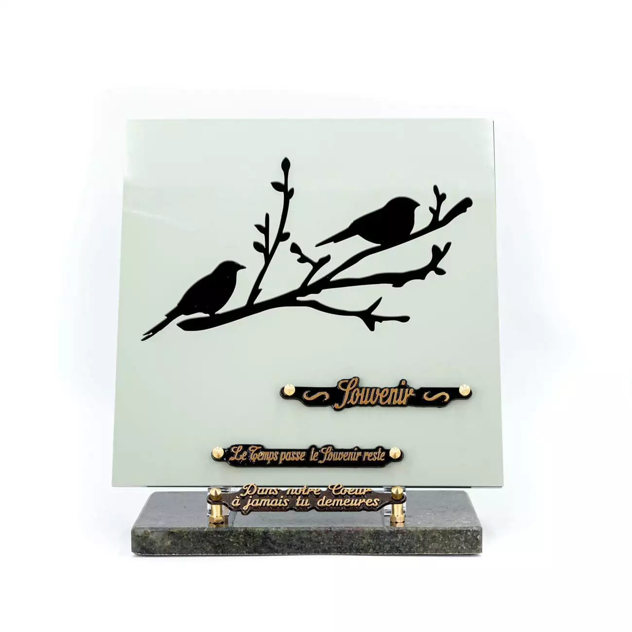 plaque cimetière vert pastel