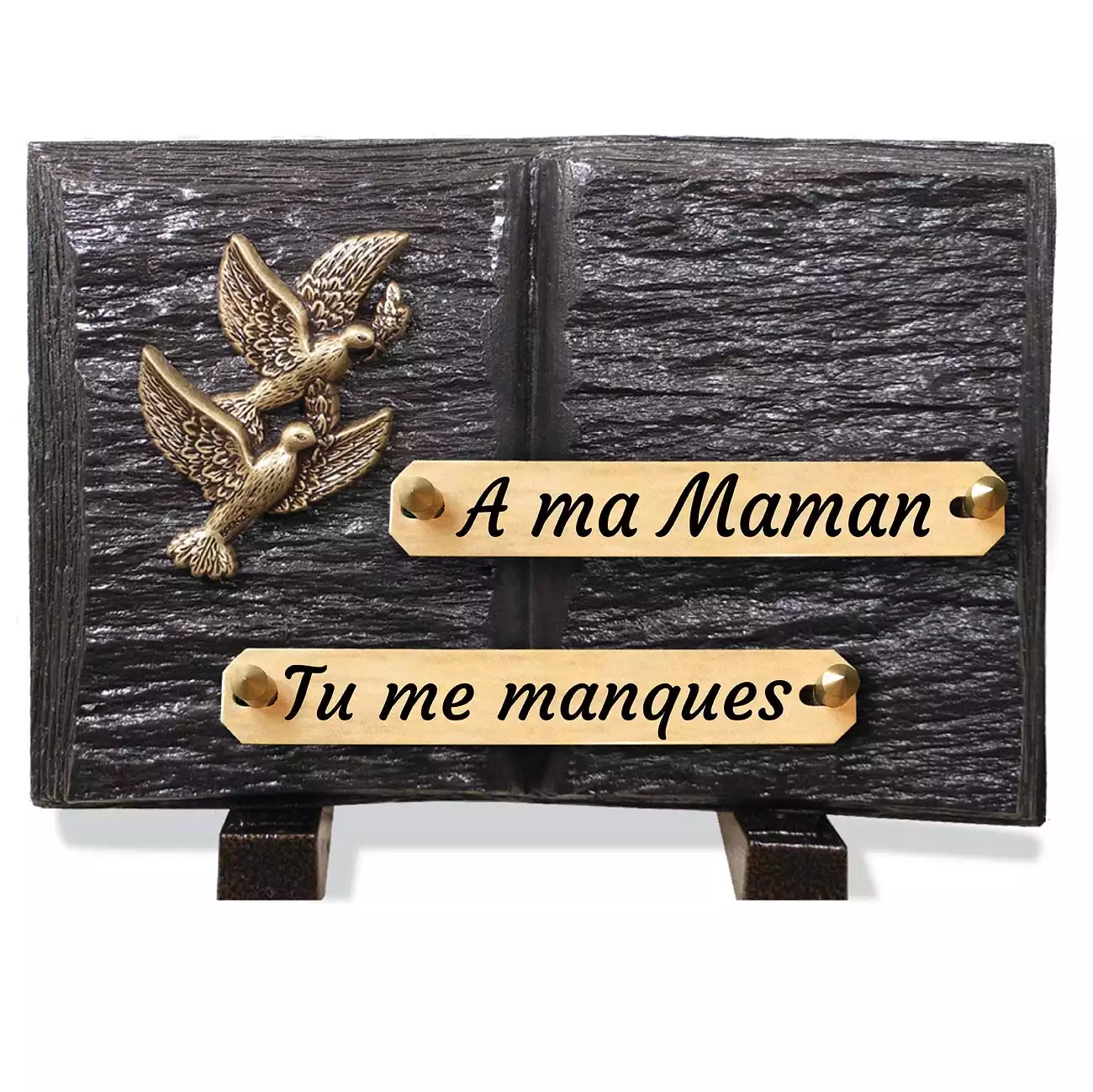 Plaque funéraire schiste "Petit Livre"