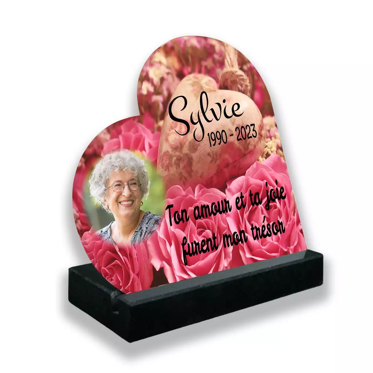 Plaque-funeraire-personnalisee-noir-cote-photo et texte