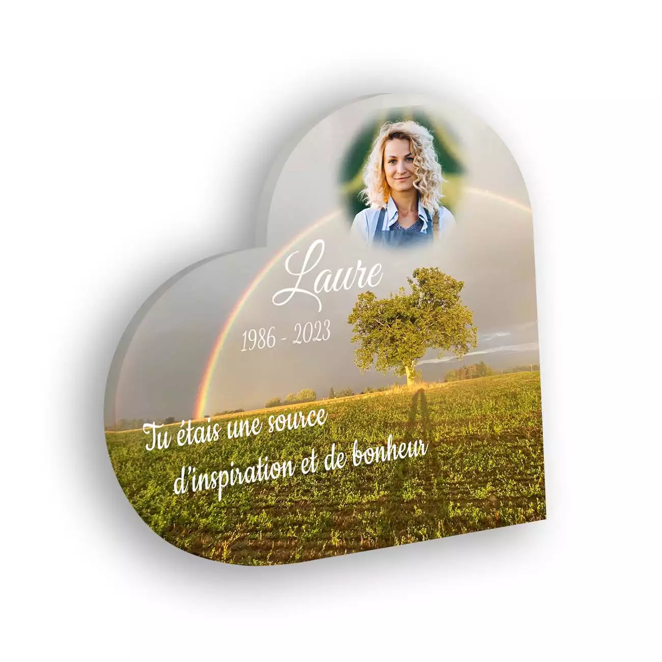 plaque funéraire personnalisée sans pied avec photo