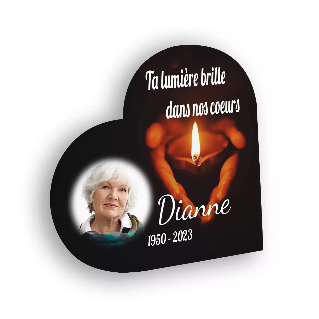 plaque funéraire personnalisée sans pied avec photo