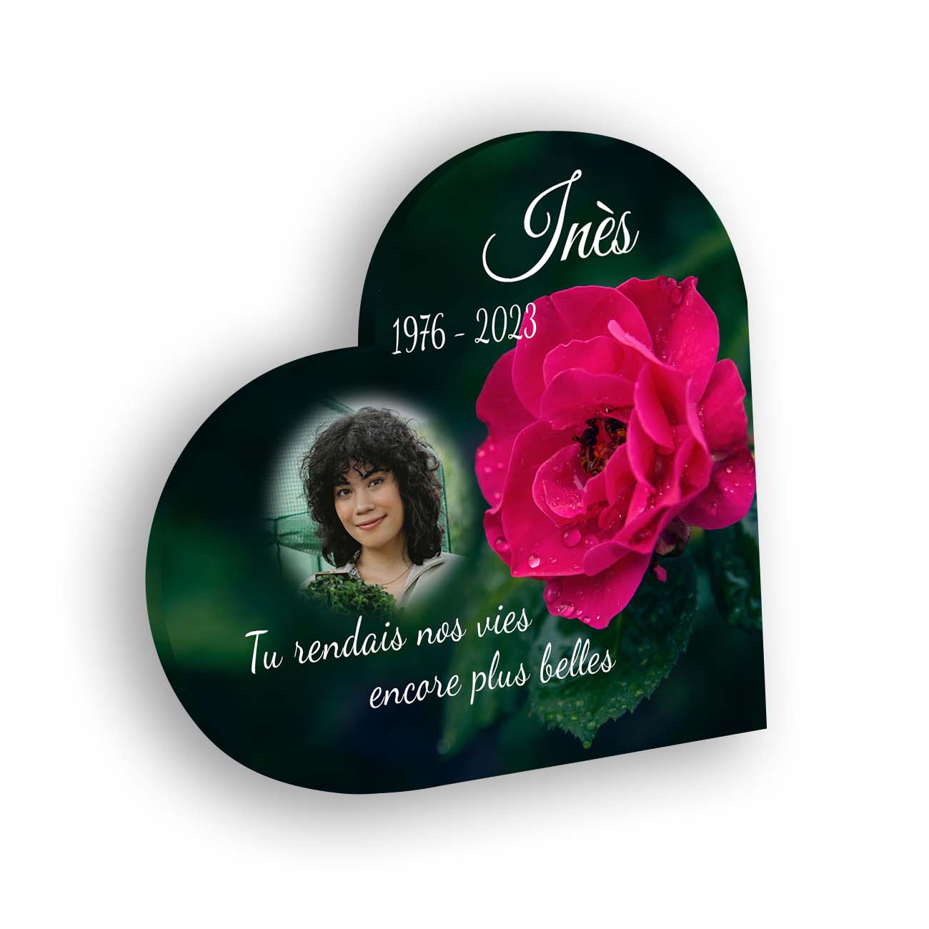 plaque funéraire personnalisée sans pied avec photo