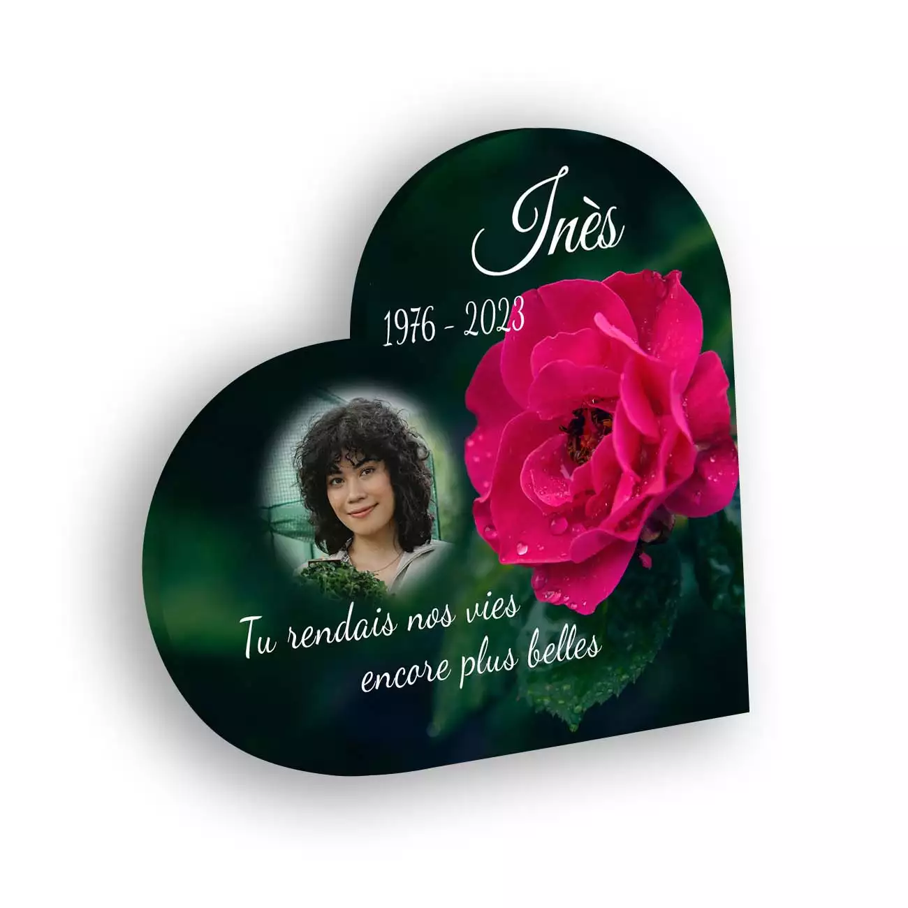 plaque funéraire personnalisée sans pied avec photo