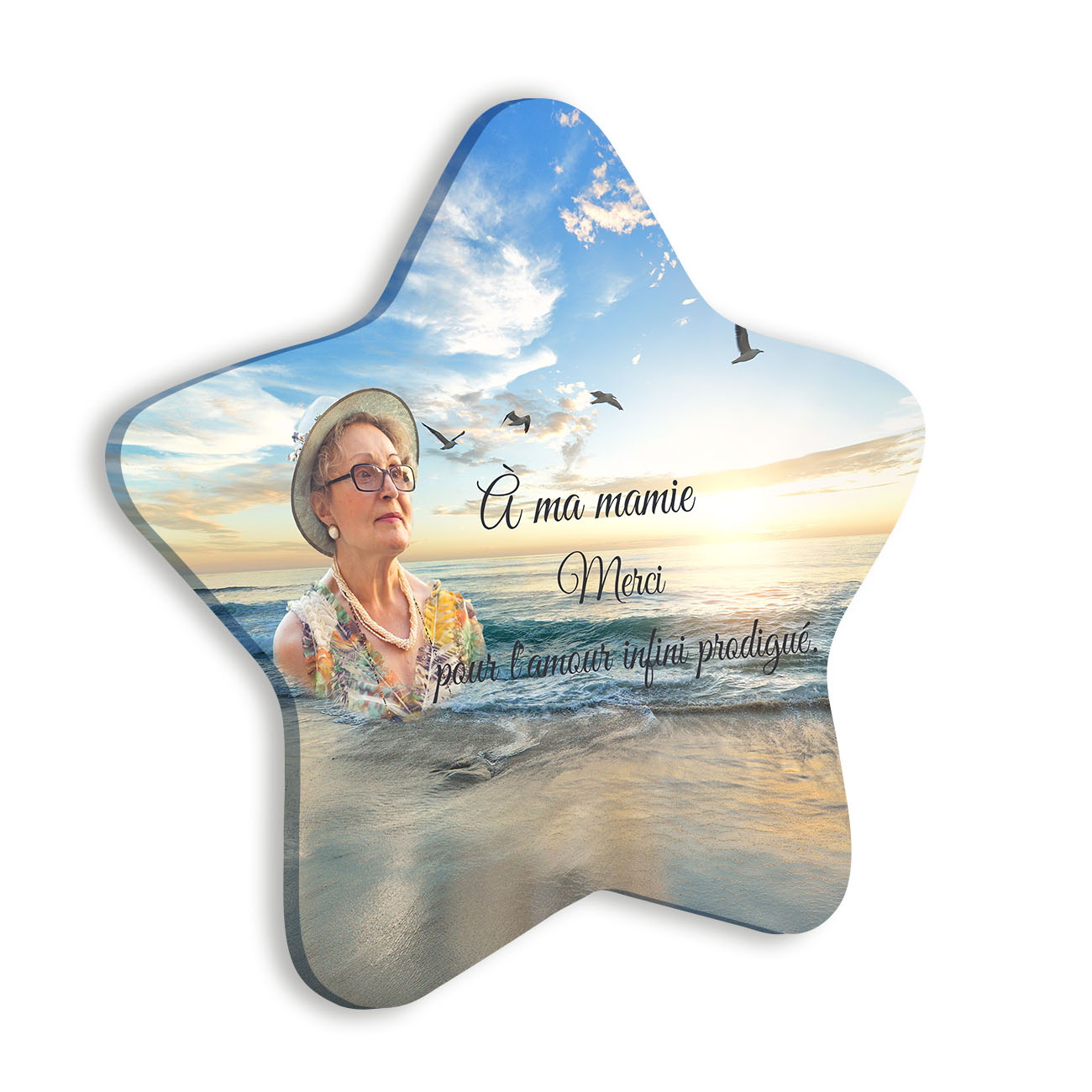 plaque funéraire personnalisée sans pied avec photo