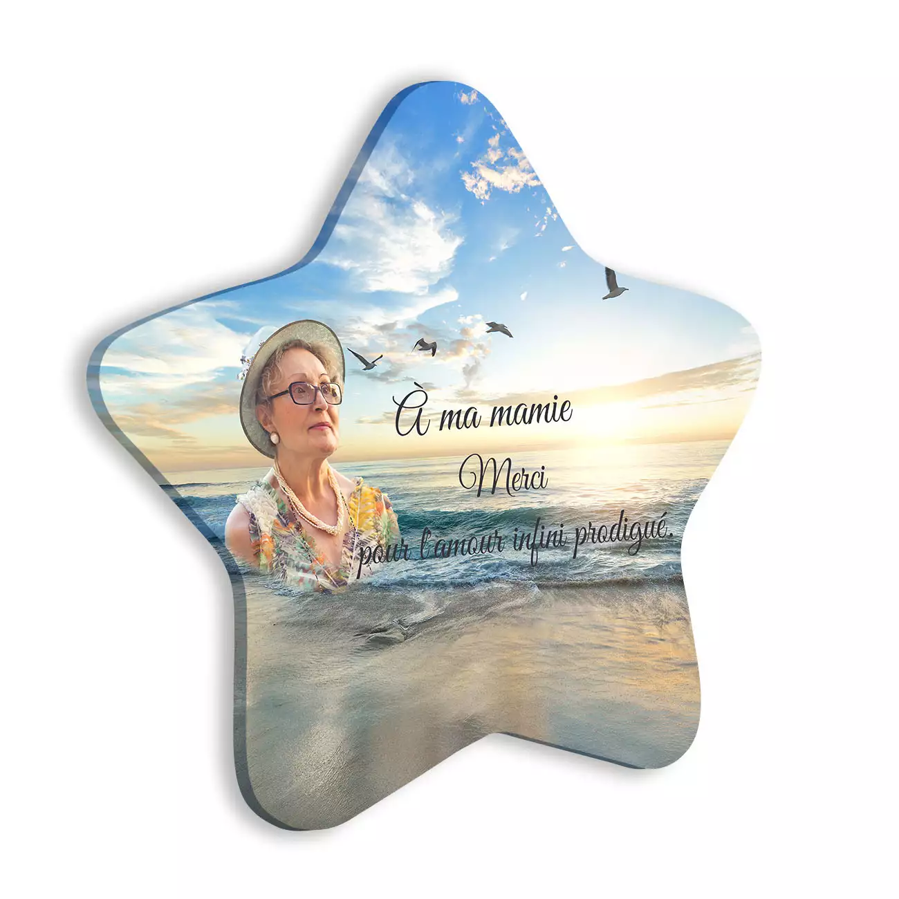 plaque funéraire personnalisée sans pied avec photo