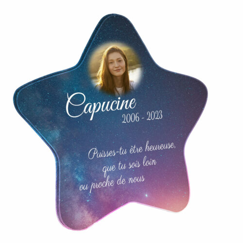 plaque funéraire personnalisée sans pied avec photo