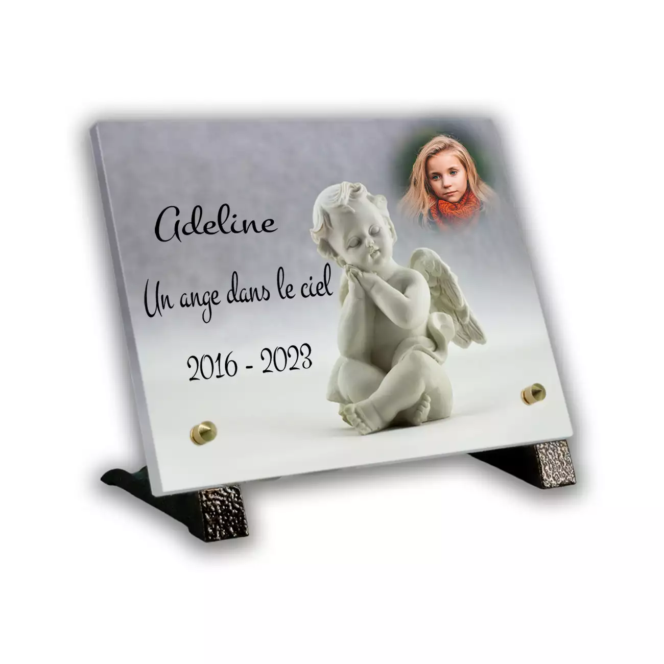 plaque personnalisée pied cote textes photo