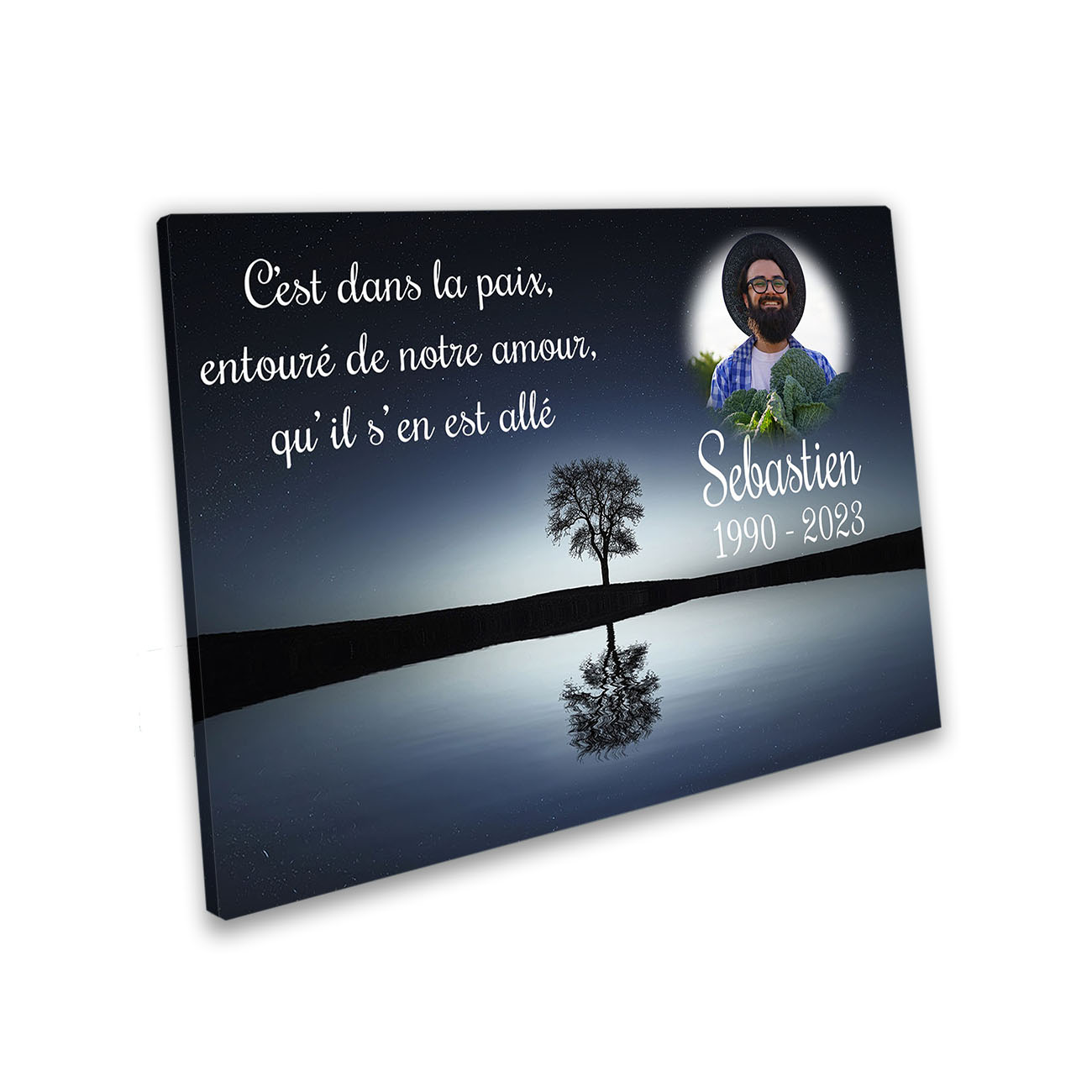 plaque funéraire personnalisée sans pied avec photo
