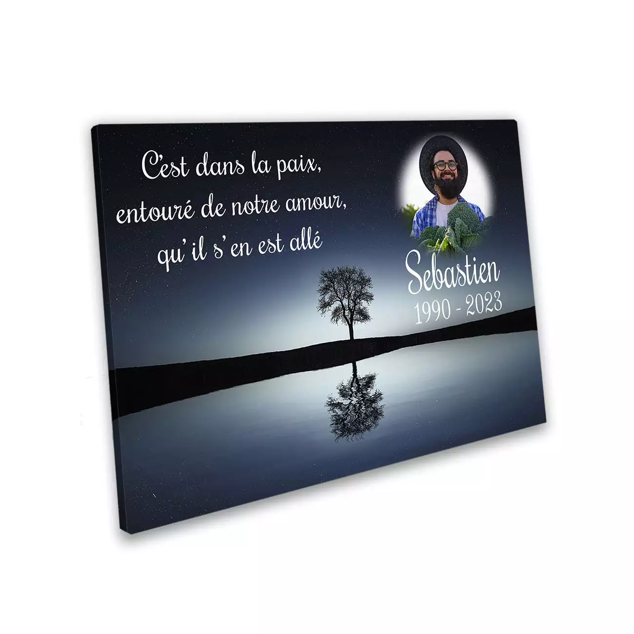 plaque funéraire personnalisée sans pied avec photo