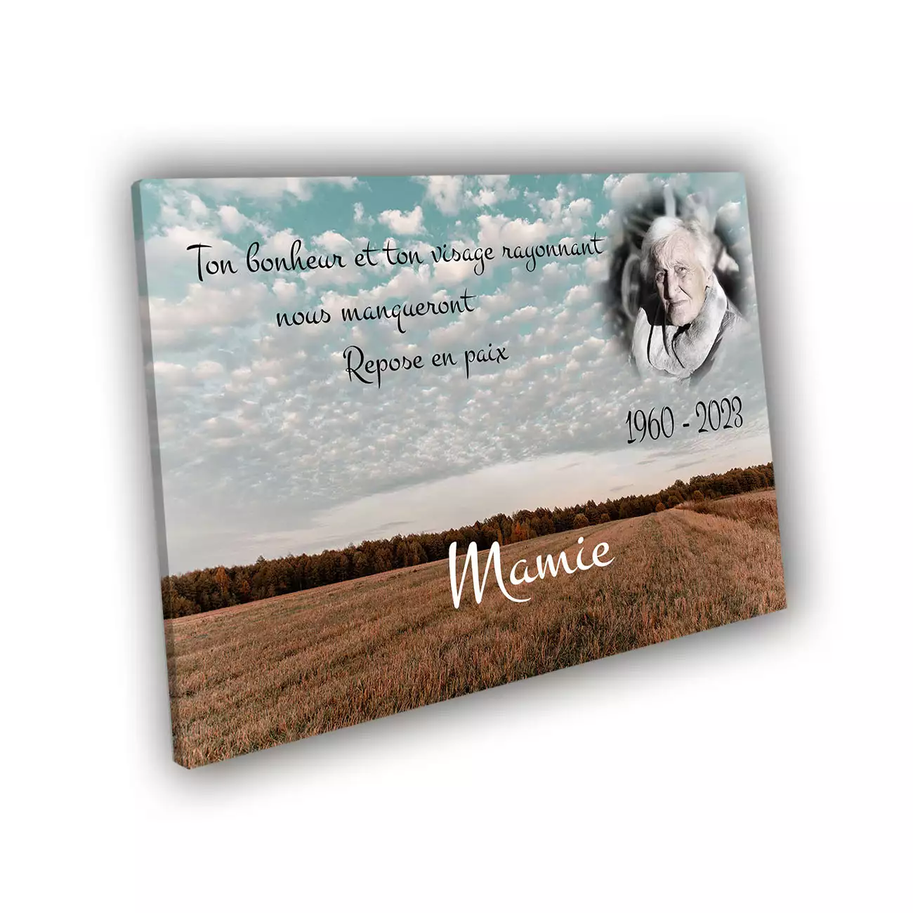 plaque funéraire personnalisée sans pieds avec photo