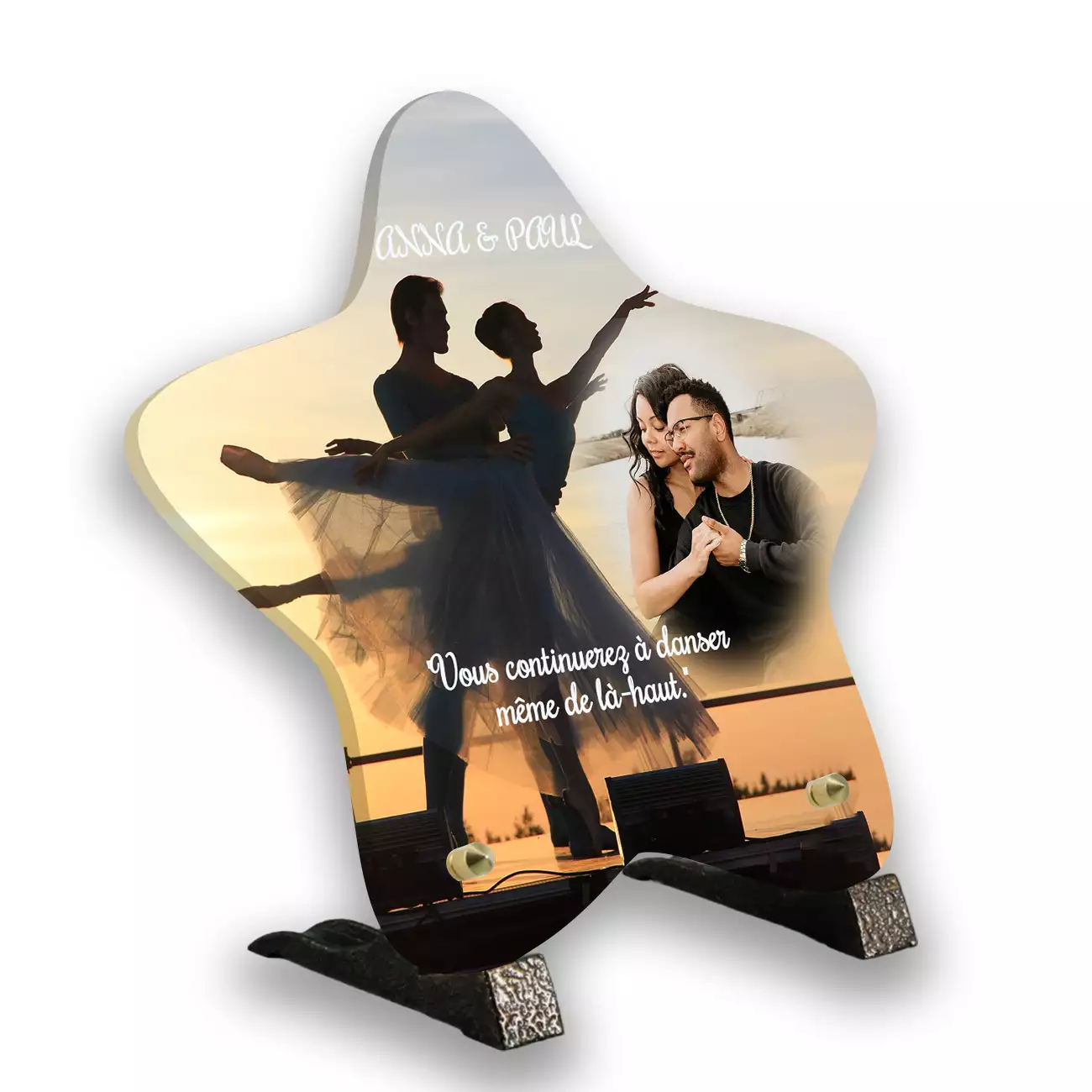plaque funéraire personnalisée pieds avec photo