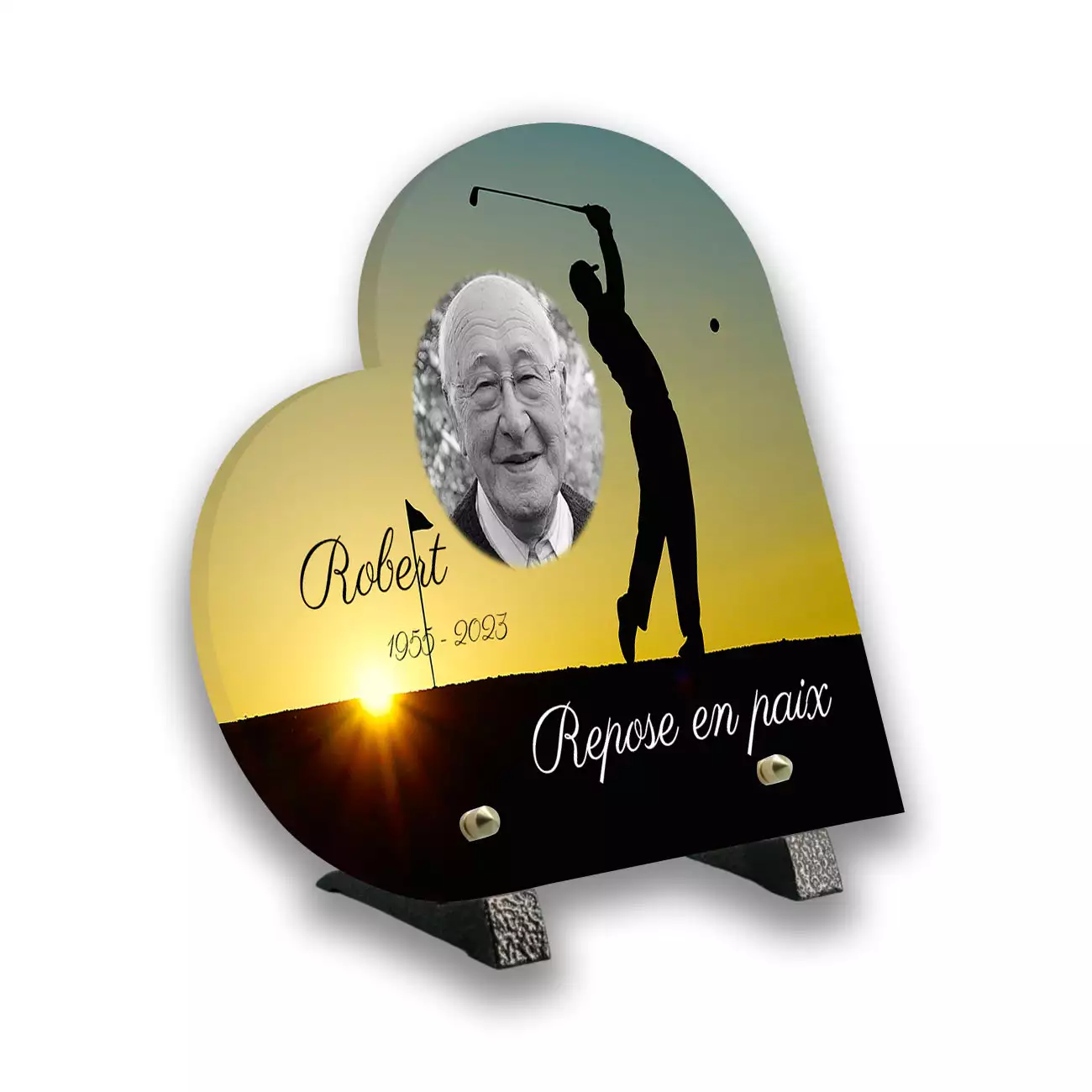 Plaque funéraire personnalisée, Avec pied , Avec image